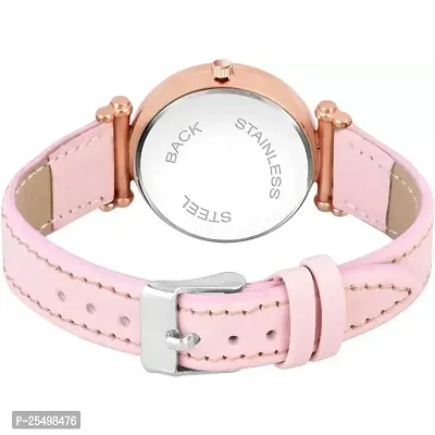 Yolako Black Star Dial Rose Rl Cash Leather Pink Belt Analog Women and Girls Watch-thumb4