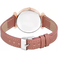 Yolako Pink Bty Dial Peach Leather Belt Rose Cash Girls and Women Analog Watch-thumb3