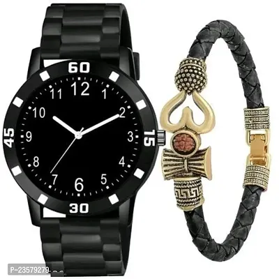 Stylish Men Metal Analog Watch with Bracelet