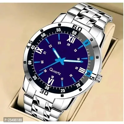 Yolako White Roman Blue Dial Metal Men And Boys Watch-thumb0