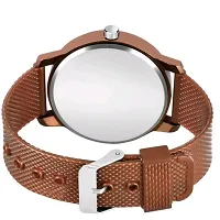 Yolako Brown Tri Dial With King Brown Bracelet PU Men And Boys Watch-thumb3