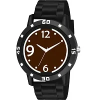 Yolako No Brown Dial Bumpper Pu Black Belt Men and Boy Watch-thumb1