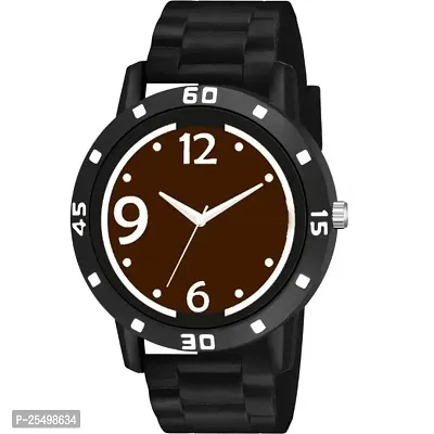 Yolako No Brown Dial Bumpper Pu Black Belt Men and Boy Watch-thumb2