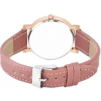 Yolako Pink Leather Analog Women and Girls Watch-thumb3