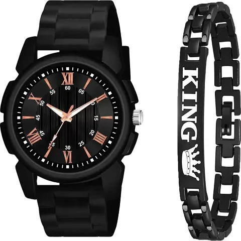 Trendy Roman Pu And King Bracelet Men Watch