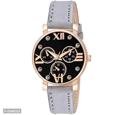 Yolako Meena Dial Rz Cash Grey Leather Analog Women and Girls Watch