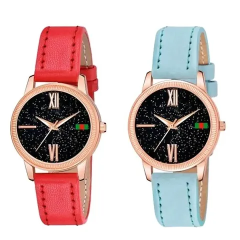 HRV Roman Dial and Leather Belt Combo Women and Girls Watch