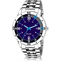 Yolako White Roman Blue Dial Metal Men And Boys Watch-thumb1