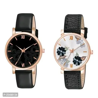 Yolako Leather Women And Girrls Combo Analog Watch-thumb0