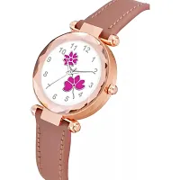 Yolako Pink Bty Dial Peach Leather Belt Rose Cash Girls and Women Analog Watch-thumb2