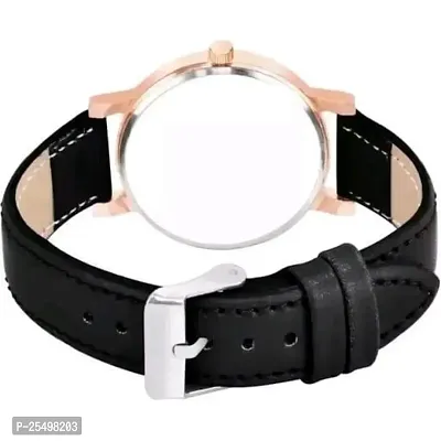 Yolako Black Round Leather Belt Analog Women and Girls Watch-thumb4