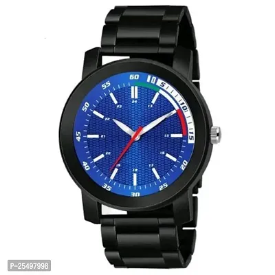 Yolako Black Cash Blue Tri PU Belt Men and Boys Analog Watch