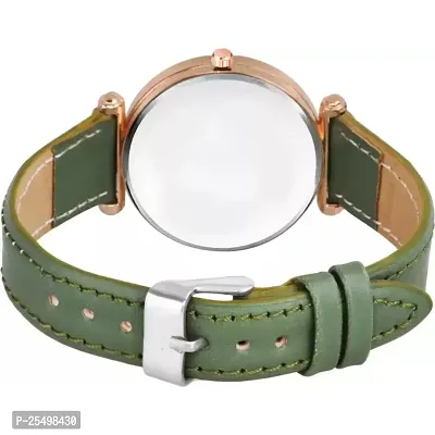 Yolako Rose Cash Green Leather Belt Analog Women and Girls Watch-thumb3