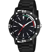 Yolako Black Tri Dial Bumpper Pu Black Belt Men and Boy Watch-thumb1