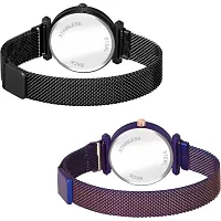 Yolako Black And Purple Megnet Combo Analog Women and Girls Watch-thumb2