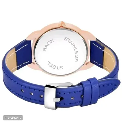 Yolako Queen Dial Rose Dimond Cash Blue Leather Girls and Women Analog Watch-thumb3