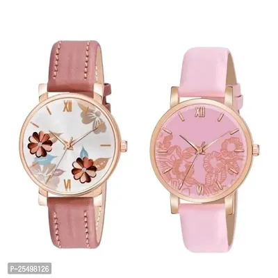 Yolako Leather Women And Girrls Combo Analog Watch-thumb0