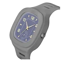 Yolako Grey New Crono Square PU Men and  kids Watch-thumb3