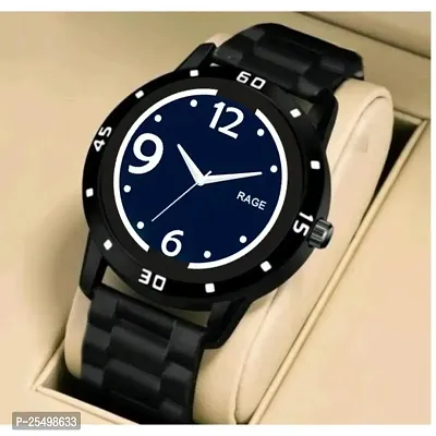 Yolako No Blue Dial Bumpper Pu Black Belt Men and Boy Watch-thumb0