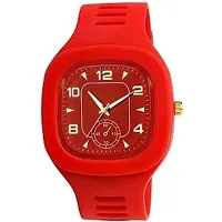 Yolako Red New Crono Square PU Men and  kids Watch-thumb1