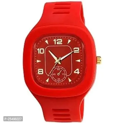 Yolako Red New Crono Square PU Men and  kids Watch-thumb2