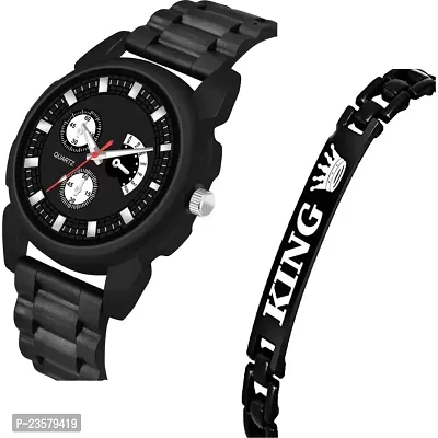 Stylish Men Metal Analog Watch with Bracelet-thumb2