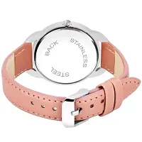 Yolako Silver Cash Queen Dial Pink Leather Belt Analog Women and Girls Watch-thumb2