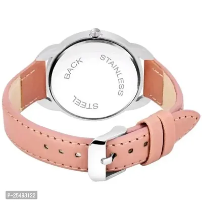 Yolako Silver Cash Queen Dial Pink Leather Belt Analog Women and Girls Watch-thumb3