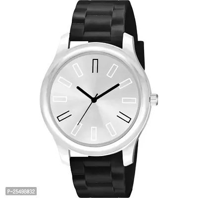 Yolako Silver Cash White Dial PU men and Boys Watch-thumb0