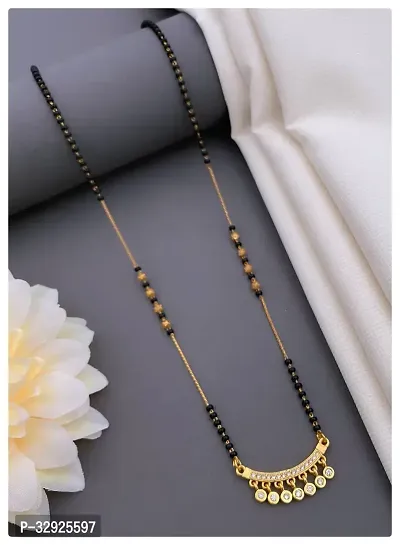 Stylish Black Brass Mangalsutra For Women-thumb0