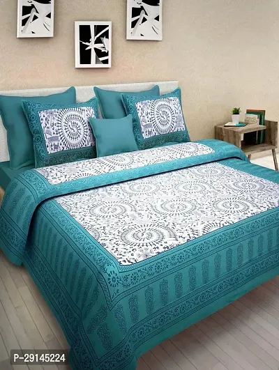 Classic Cotton Printed Bedsheet with Pillow Cover-thumb0