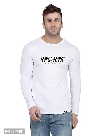 Polo Plus Men Trendy Classic Sport Printed Full Sleeve Cotton T-Shirt