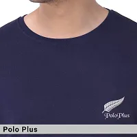 Polo Plus Men Multicolor Text Printed Half Sleeve Cotton T-Shirt-thumb3