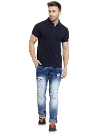 Polo Plus Men Multicolored Trendy Attractive Latest Solid Half Sleeve Poly Cotton Polo T-Shirt-thumb3