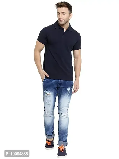 Polo Plus Men Multicolored Trendy Attractive Latest Solid Half Sleeve Poly Cotton Polo T-Shirt-thumb4