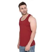 Polo Plus Men Maroon with Placement-Print Latest Classic Cotton Sando Vest-thumb1