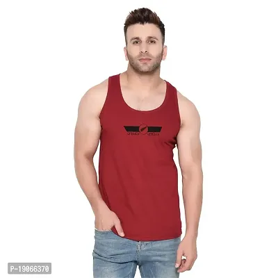 Polo Plus Men Maroon-with Placement Print Latest Classic Cotton Sando Vest-thumb0