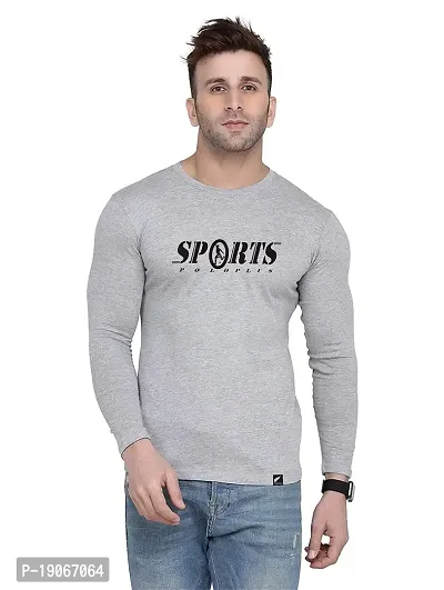 Polo Plus Men Trendy Classic Sport Printed Full Sleeve Cotton T-Shirt-thumb0
