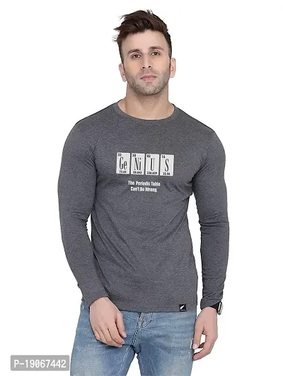 Polo Plus Men Trendy Classic Genius Printed Full Sleeve Cotton T-Shirt