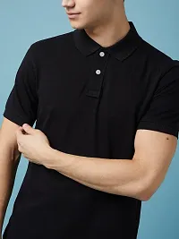 Stylish Black Polycotton Solid Polos For Men-thumb4