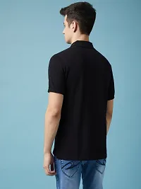 Stylish Black Polycotton Solid Polos For Men-thumb1