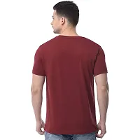 Stylish Maroon Polycotton Printed Round Neck Tees For Men-thumb2