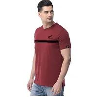 Stylish Maroon Polycotton Printed Round Neck Tees For Men-thumb1