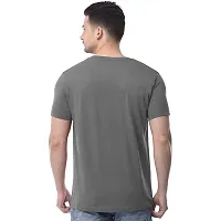 Stylish Grey Polycotton Printed Round Neck Tees For Men-thumb2