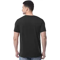 Stylish Black Polycotton Printed Round Neck Tees For Men-thumb2