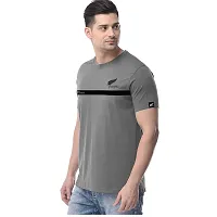 Stylish Grey Polycotton Printed Round Neck Tees For Men-thumb1