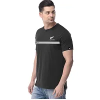 Stylish Black Polycotton Printed Round Neck Tees For Men-thumb1