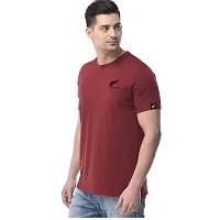 Stylish Maroon Polycotton Printed Round Neck Tees For Men-thumb1