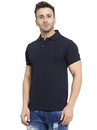 Polo Plus Men Multicolored Trendy Attractive Latest Solid Half Sleeve Poly Cotton Polo T-Shirt-thumb1