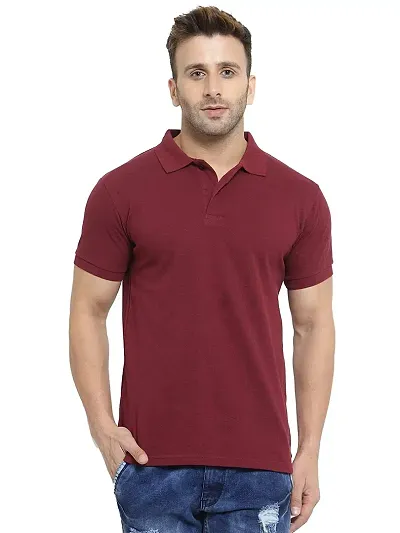 Polo Plus Men Trendy Attractive Latest Solid Half Sleeve Poly Polo T-Shirt